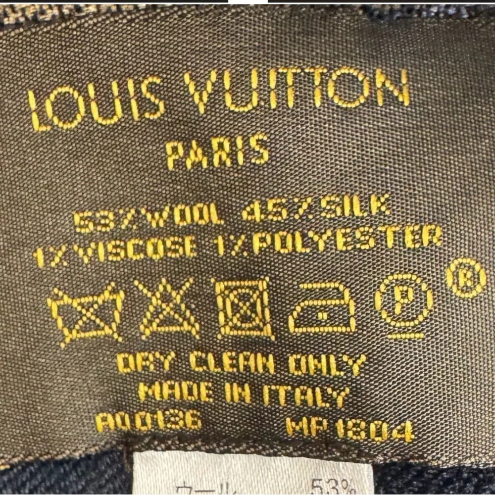 Louis Vuitton Semi Sheer Navy Blue Large Square Shawl Wrap